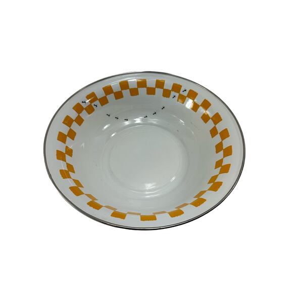 The Golden Rabbit II Joan Wilkes Gold Checkers & Ants‎ Enamelware Bowls Set of 3 - Picture 6 of 14